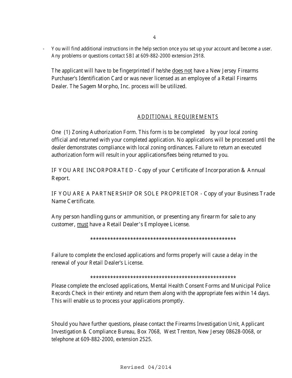 Download Instructions for Initial Public Corporation Retail Firearms Dealer License Application