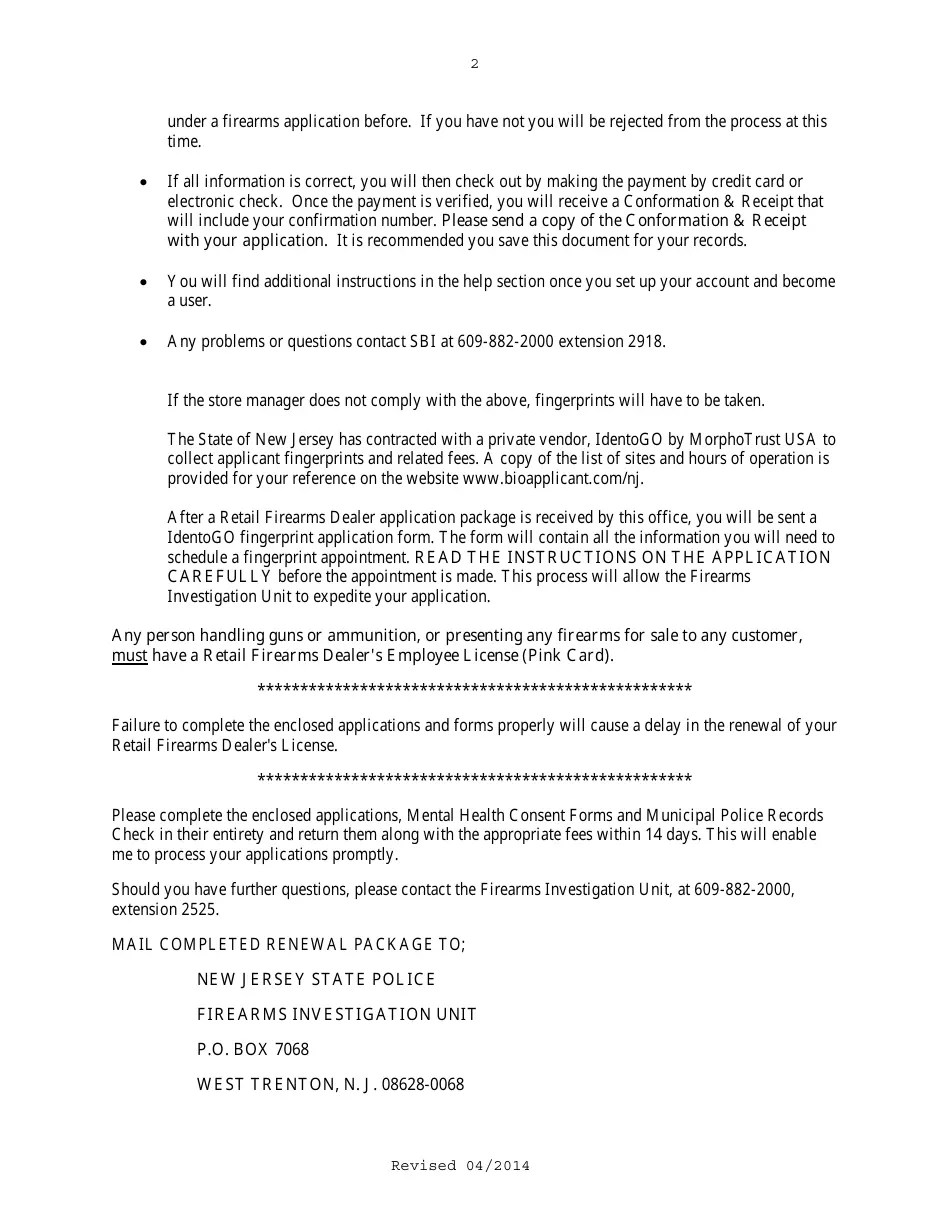 Download Instructions for Form S.P.649 Public Corporation Retail Firearms Dealer License Renewal