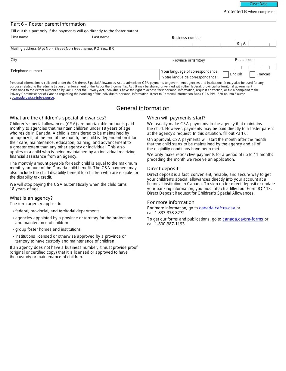 Form RC64 Fill Out, Sign Online and Download Fillable PDF, Canada