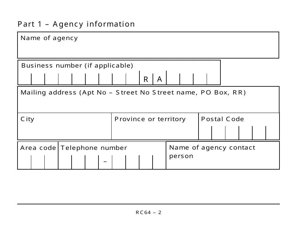 Form RC64 Download Printable PDF or Fill Online Children's Special