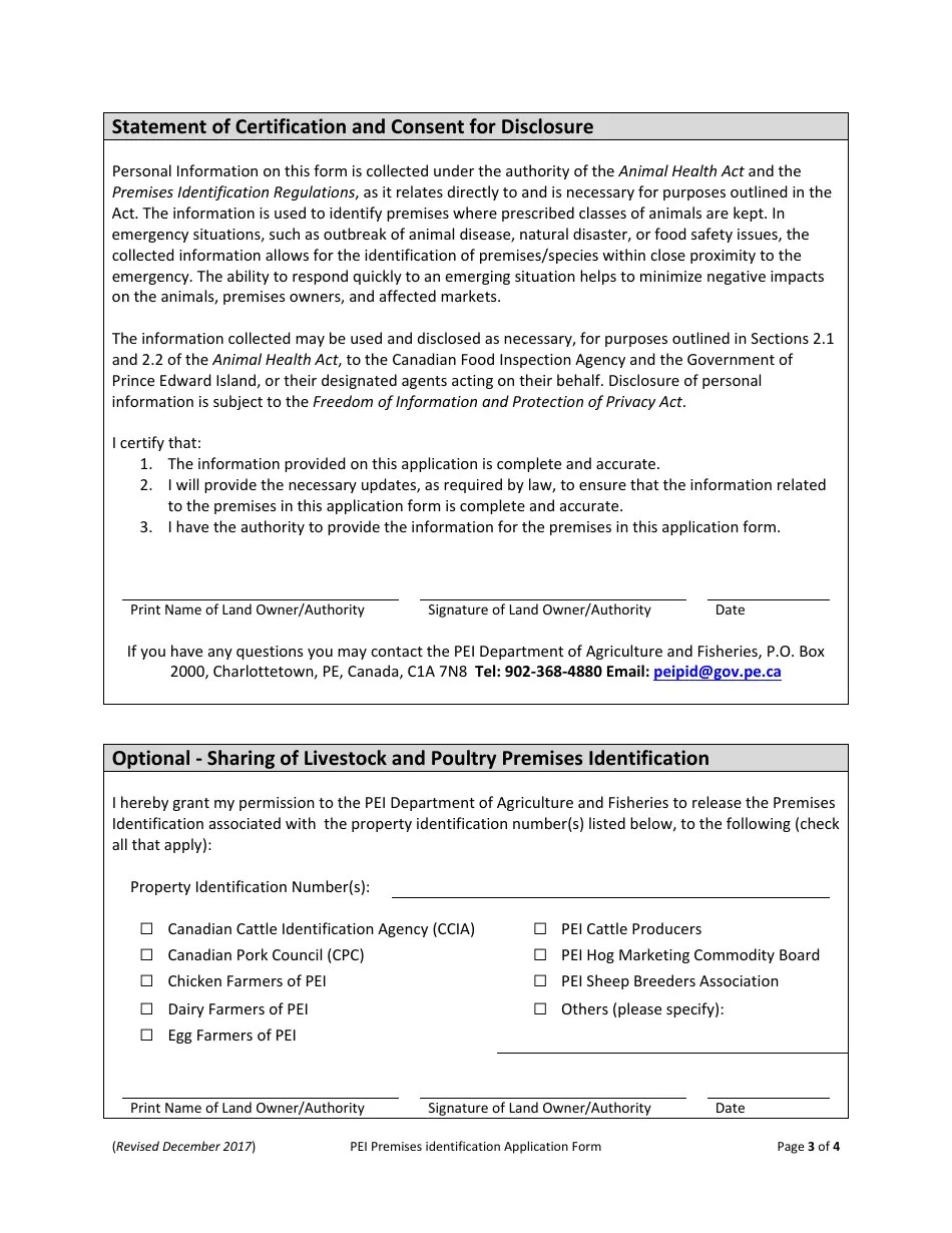 Prince Edward Island Canada Pei Livestock and Poultry Premises