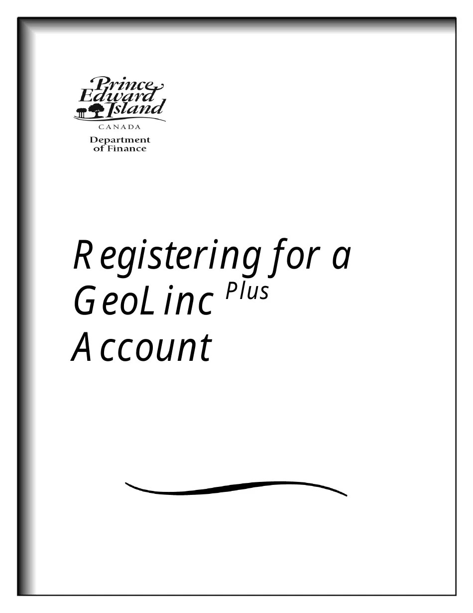 Prince Edward Island Canada Registering for a Geolinc Plus Account