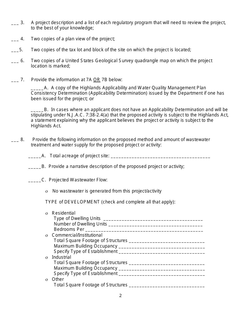 New Jersey A Highlands Preservation Area Approval Preapplication