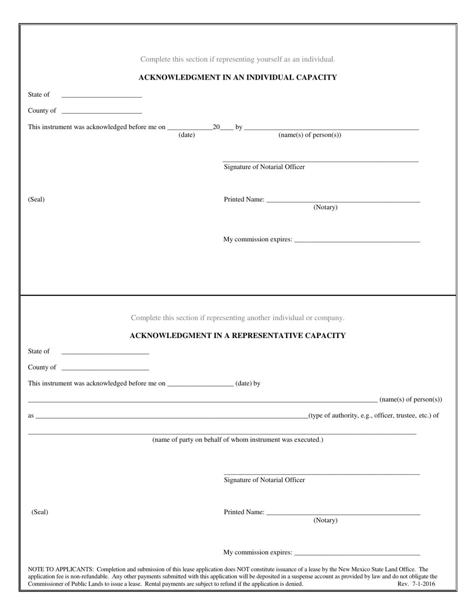 New Mexico Application for a Rule 4 (19.2.4 Nmac) Salt Lease on State