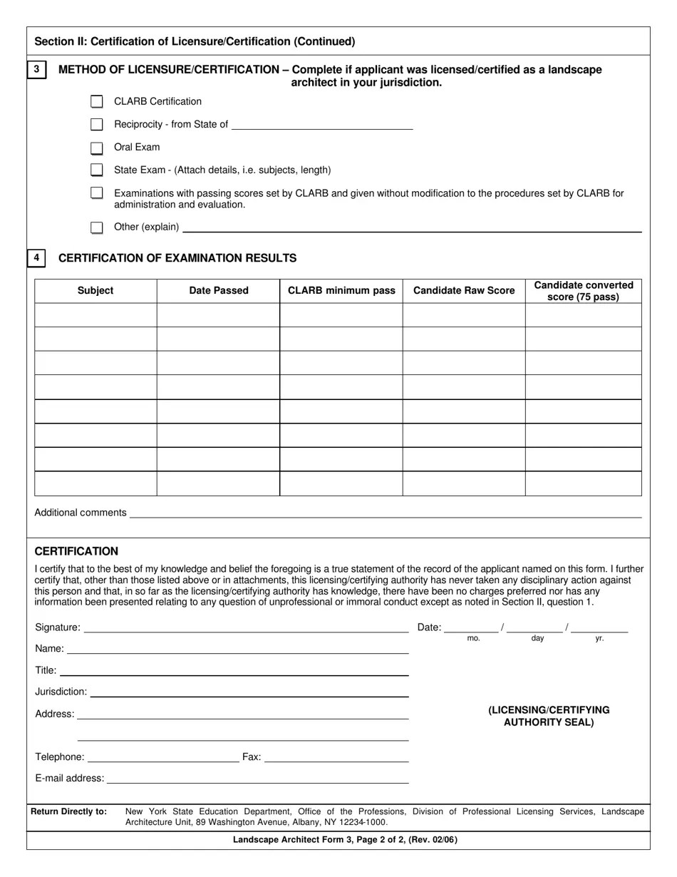 Landscape Architect Form 3 Download Printable PDF or Fill Online