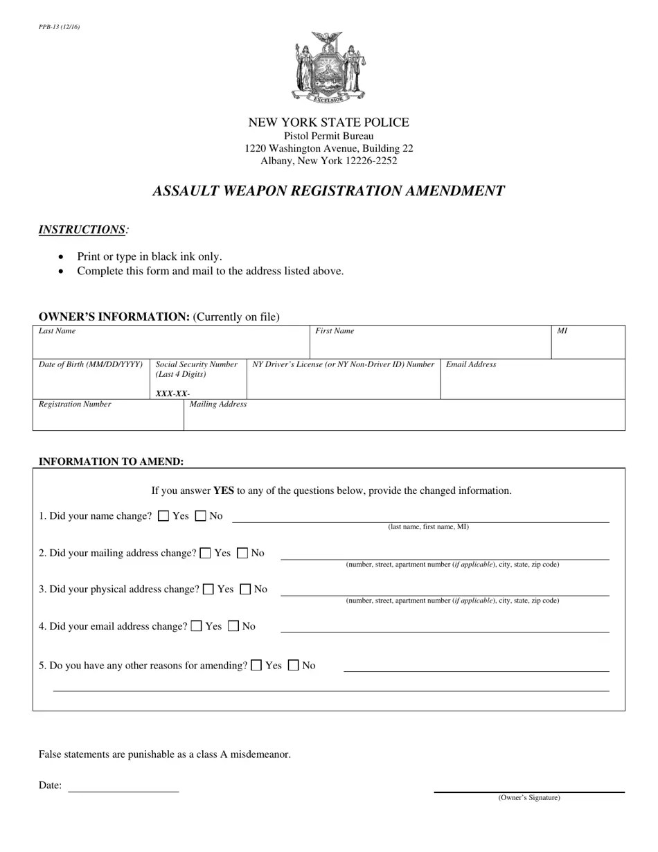 Form PPB13 Fill Out, Sign Online and Download Printable PDF, New York Templateroller