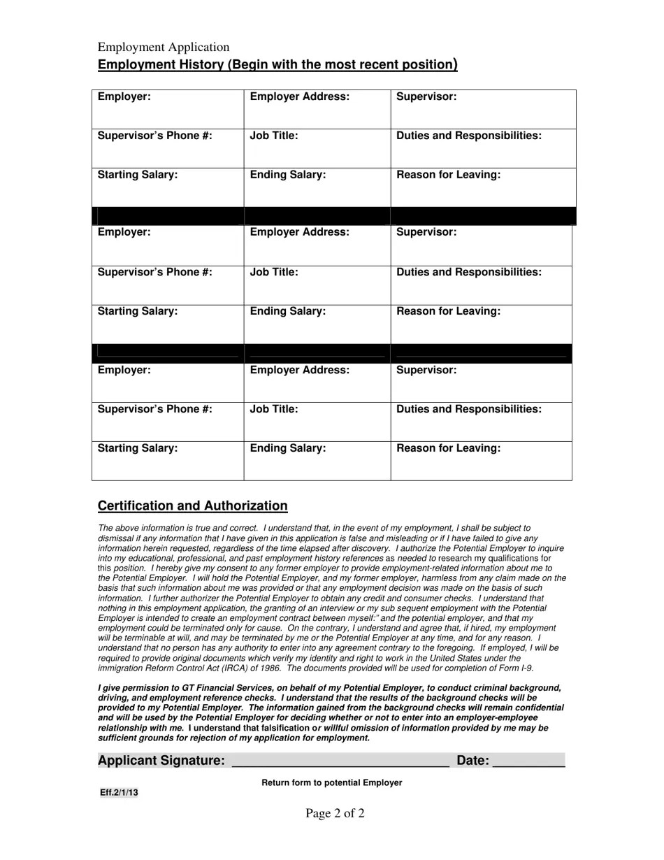 North Carolina Employment Application and Criminal Record Check Consent