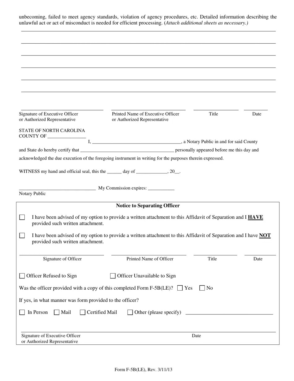 Form F5B(LE) Fill Out, Sign Online and Download Fillable PDF, North