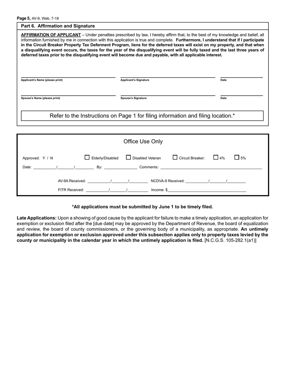 Form AV9 2019 Fill Out, Sign Online and Download Fillable PDF, North Carolina Templateroller