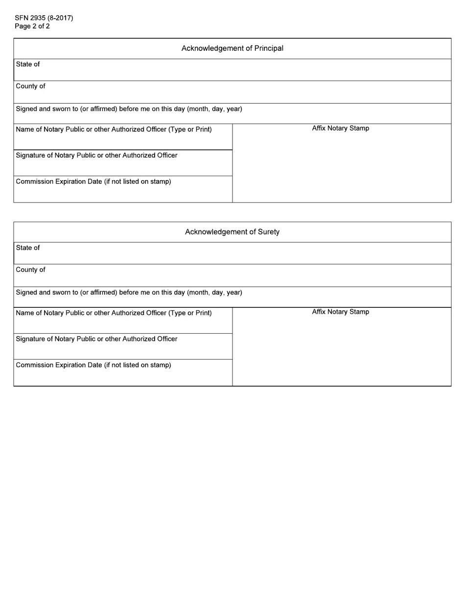 Form SFN2935 Fill Out, Sign Online and Download Fillable PDF, North