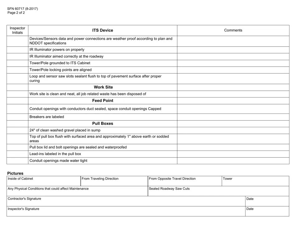 Form SFN60717 Fill Out, Sign Online and Download Fillable PDF, North