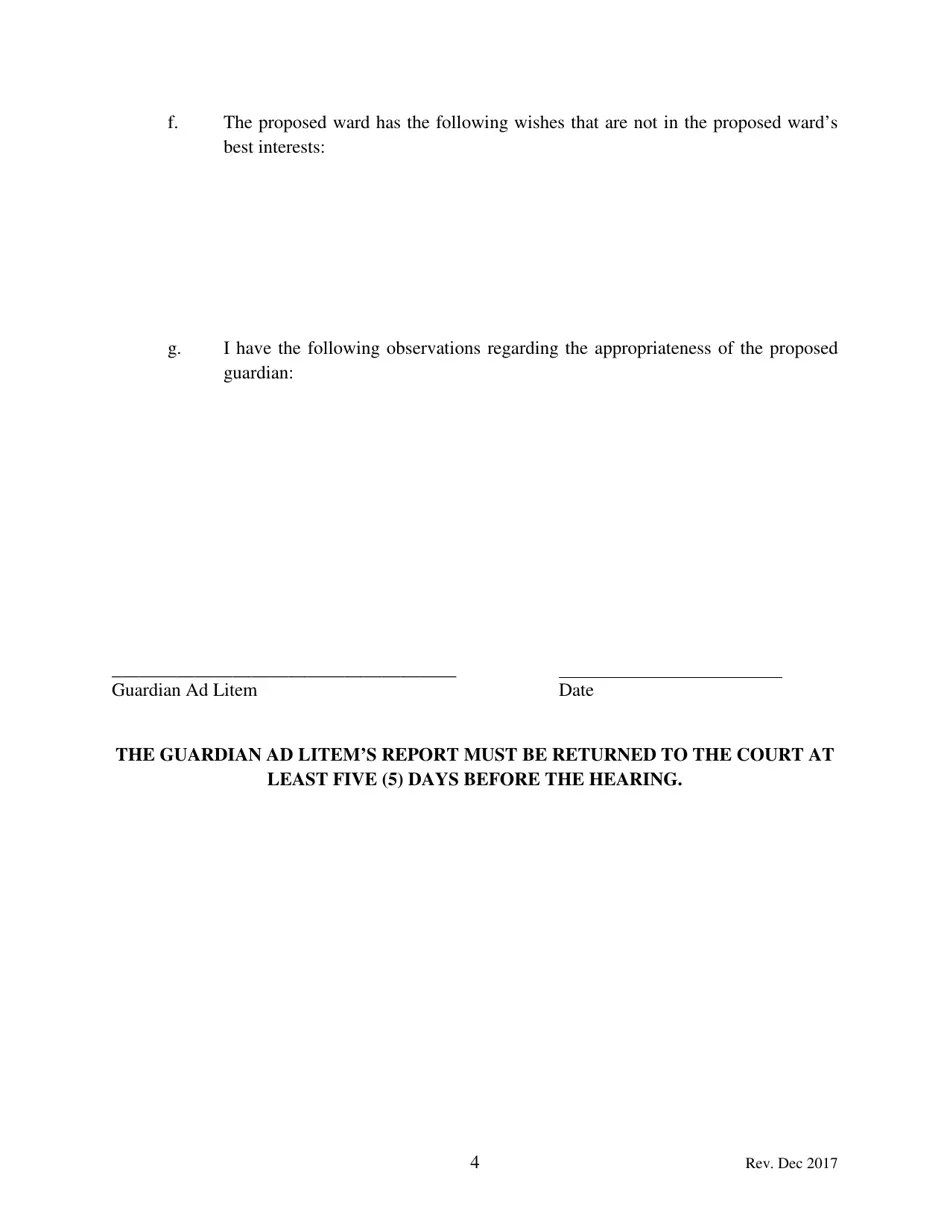 North Dakota Guardian Ad Litem's Report Form Fill Out, Sign Online
