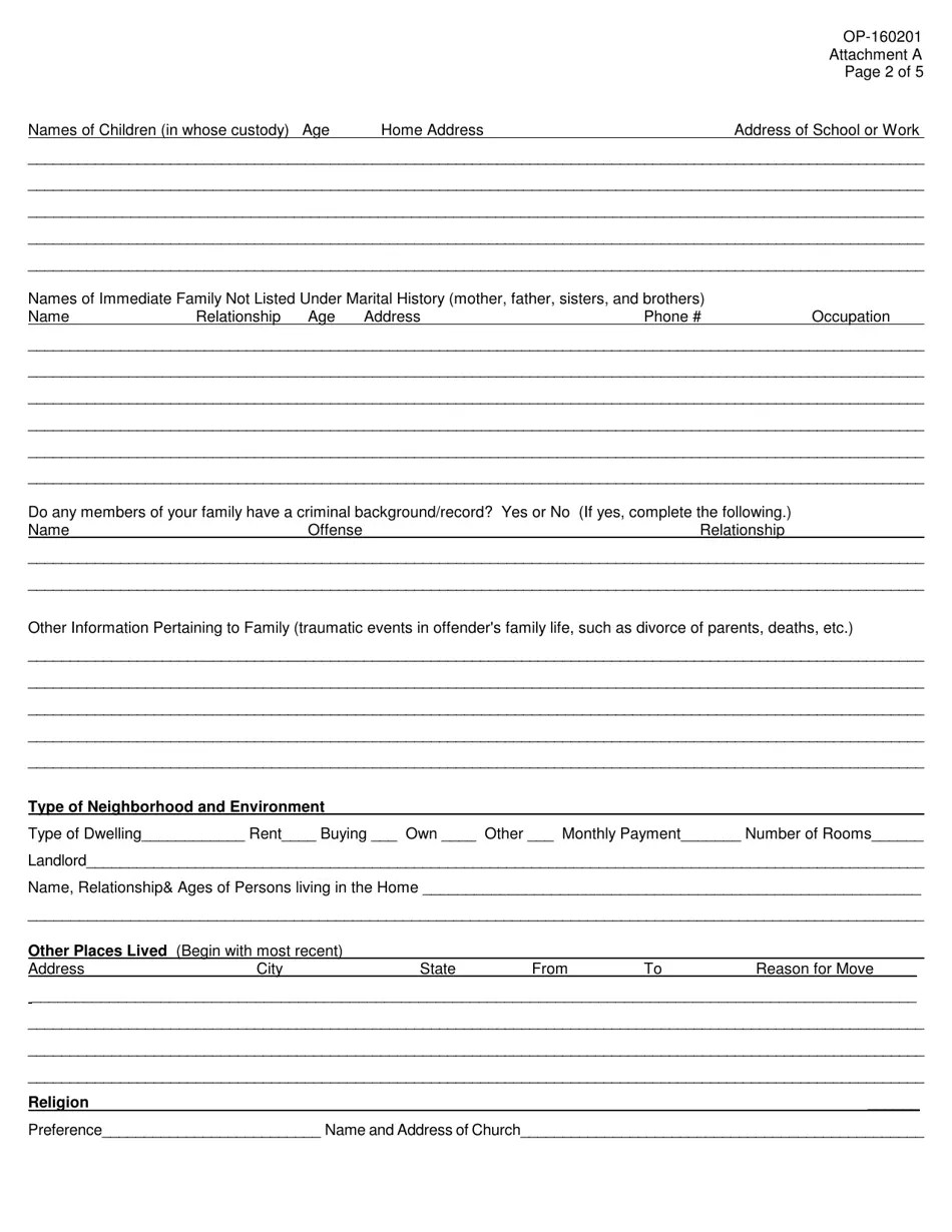 DOC Form OP160201 Attachment A Fill Out, Sign Online and Download