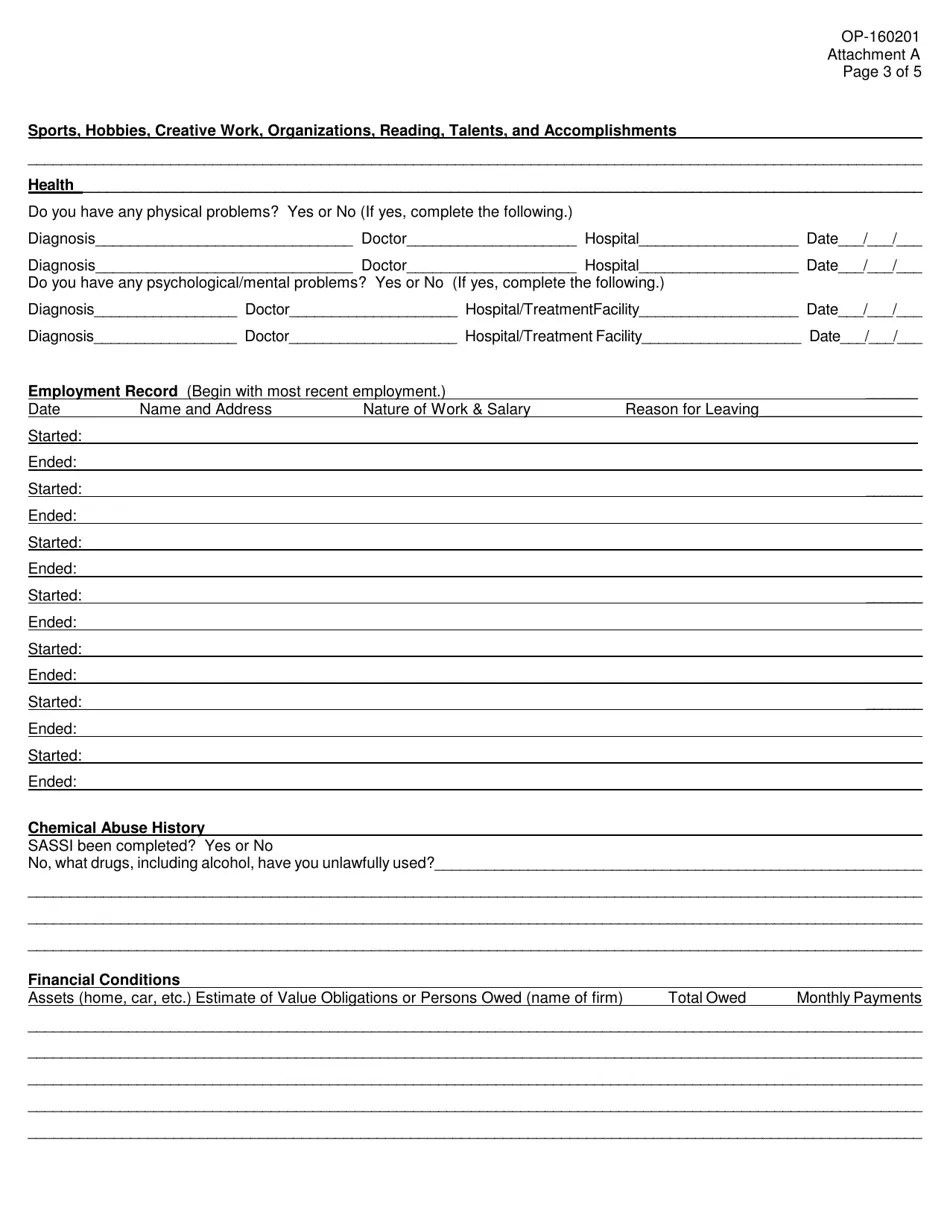DOC Form OP160201 Attachment A Fill Out, Sign Online and Download
