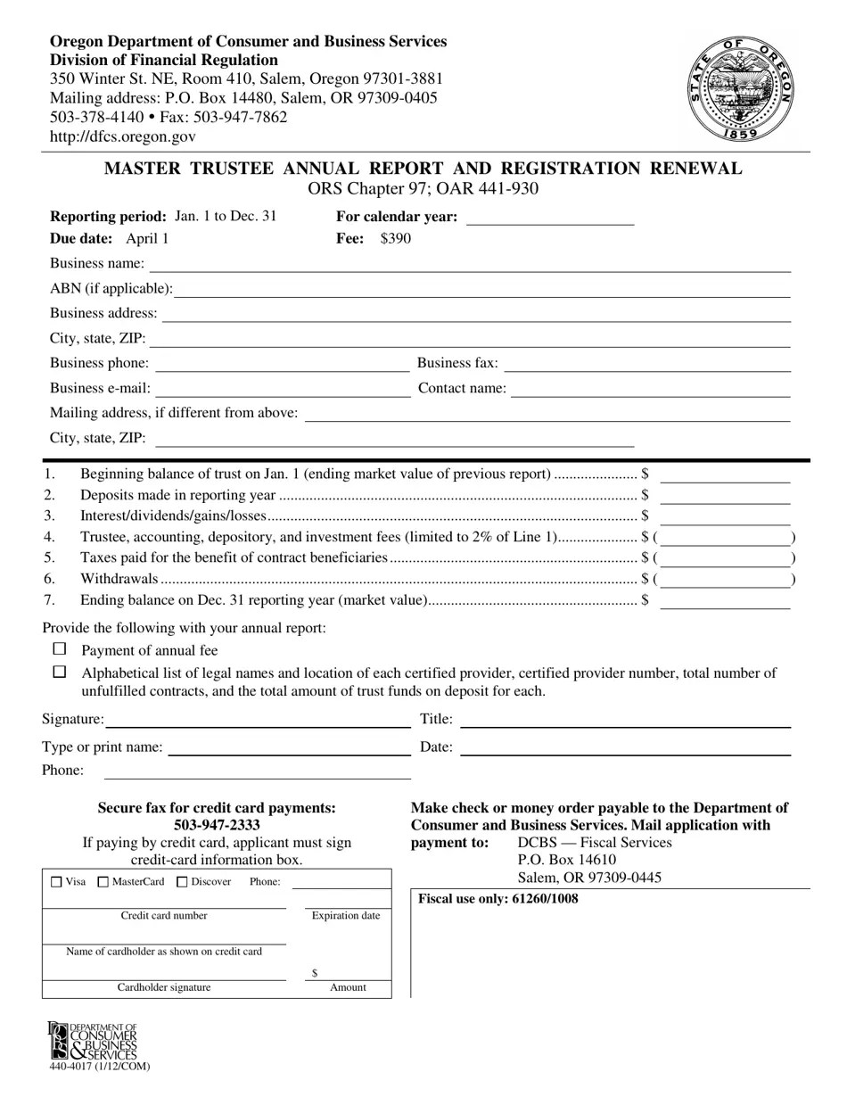 Form 4404017 Fill Out, Sign Online and Download Printable PDF, Oregon Templateroller