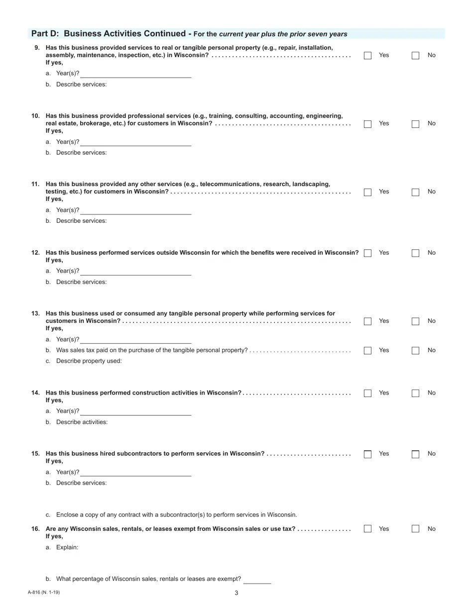 Form A816 Fill Out, Sign Online and Download Fillable PDF, Wisconsin