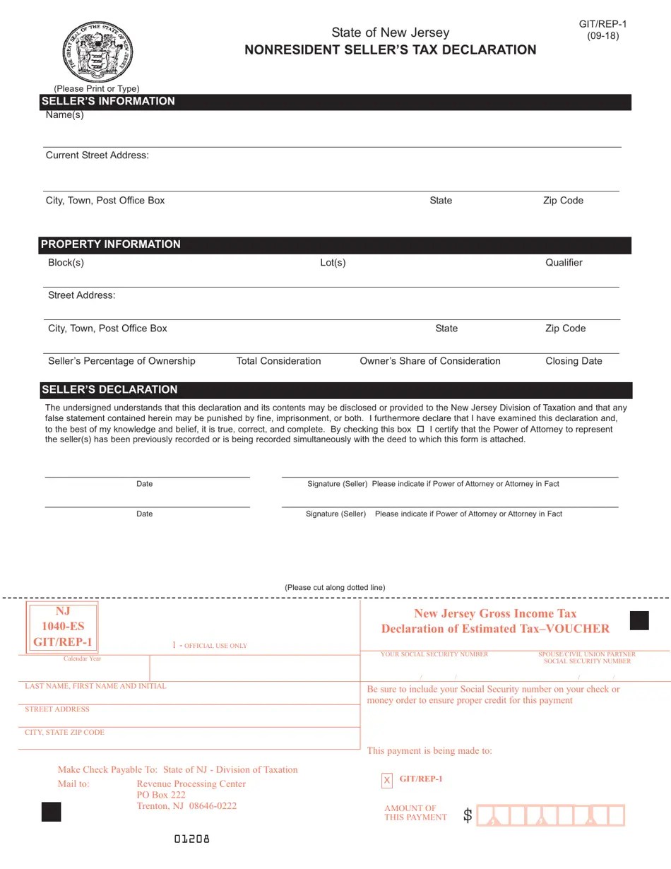Form GIT/REP1 Fill Out, Sign Online and Download Fillable PDF, New