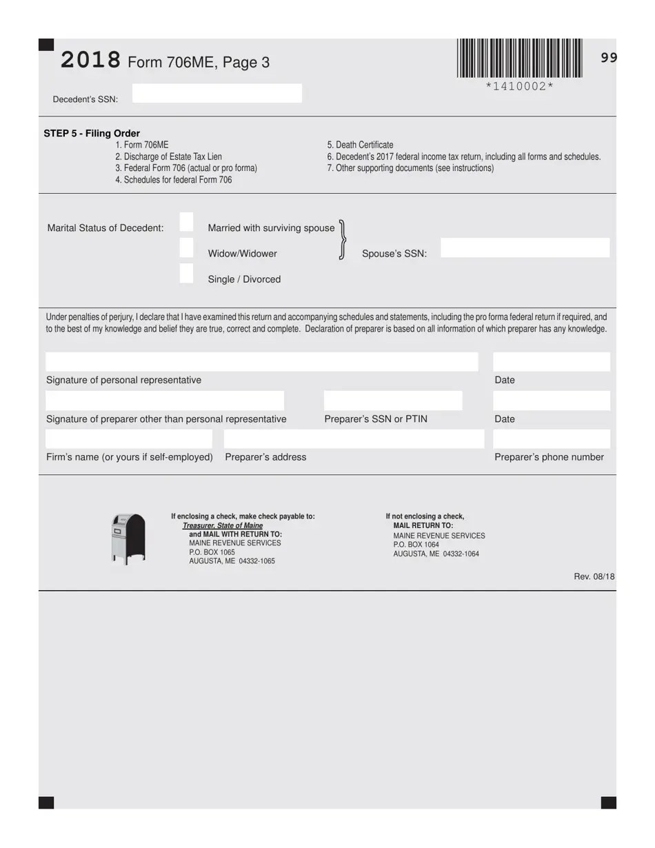 Form 706ME 2018 Fill Out, Sign Online and Download Printable PDF