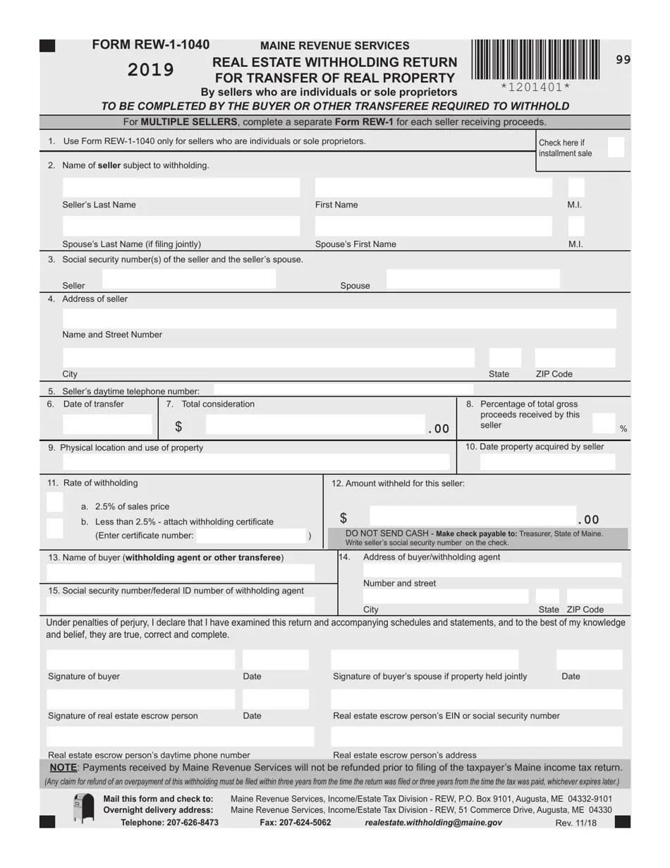 Form REW11040 2019 Fill Out, Sign Online and Download Printable