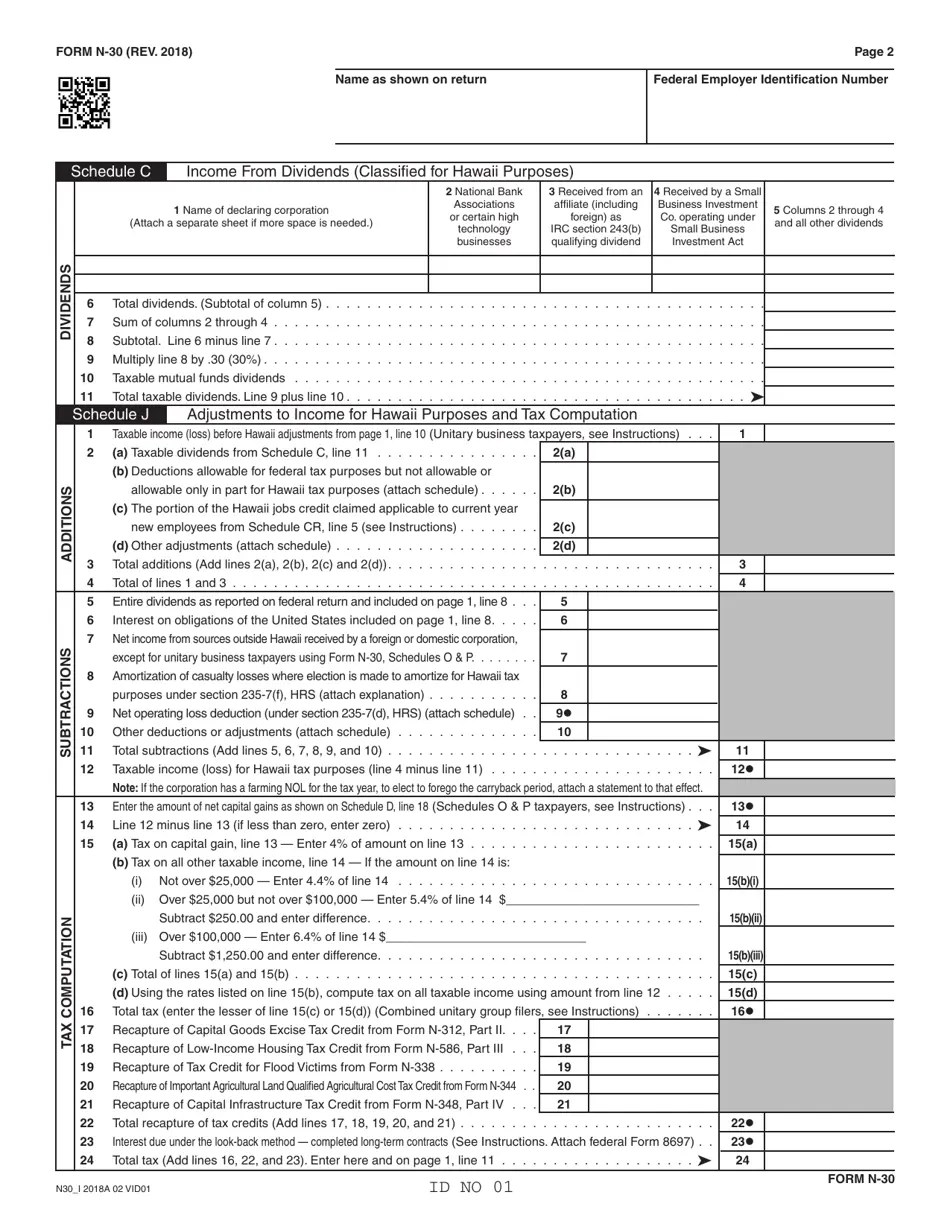 Form N30 2018 Fill Out, Sign Online and Download Fillable PDF
