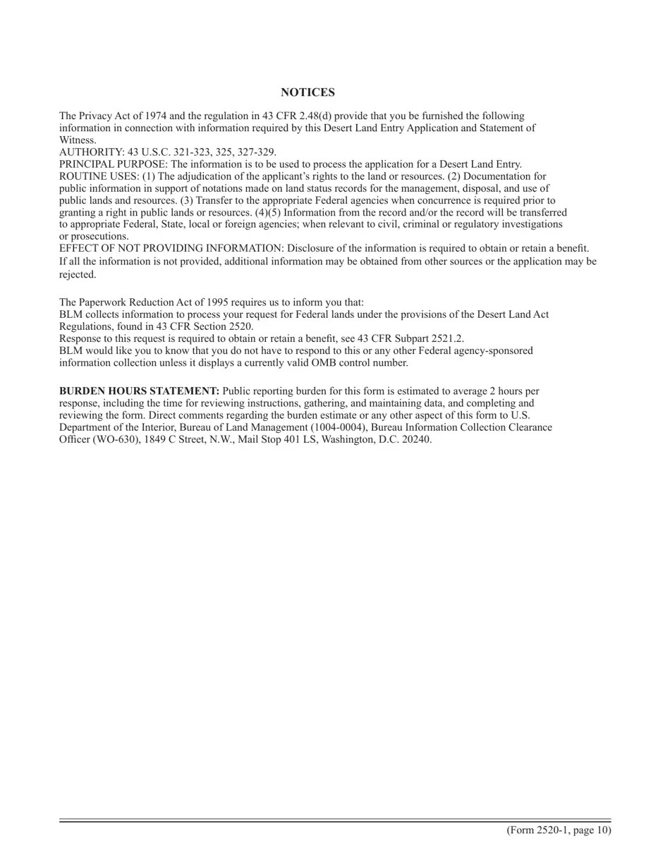 Form 25201 Download Fillable PDF or Fill Online Desert Land Entry