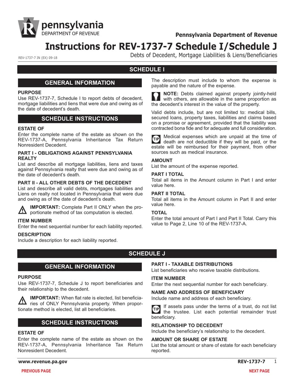Form REV17377 Schedule I Download Fillable PDF or Fill Online Debts