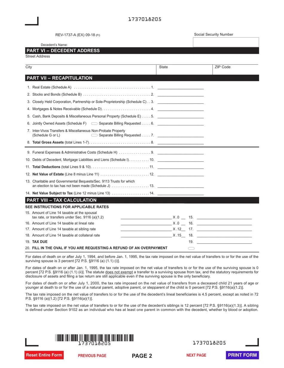 Form REV1737A Fill Out, Sign Online and Download Fillable PDF
