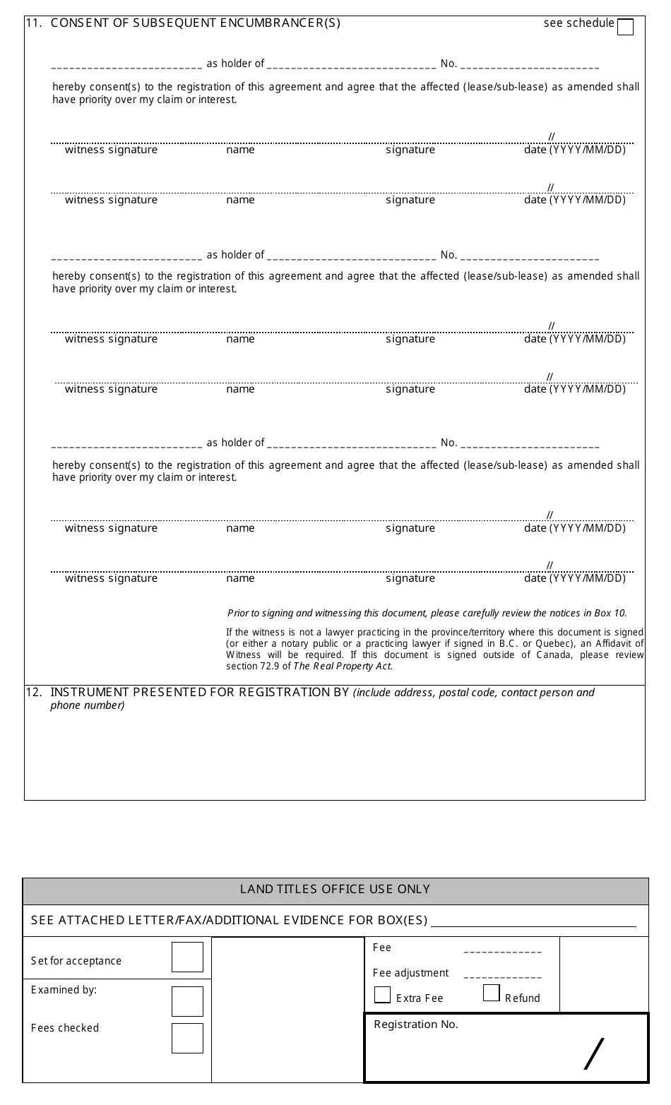 Manitoba, Canada Agreement Template to Renew, Amend or Extend Lease