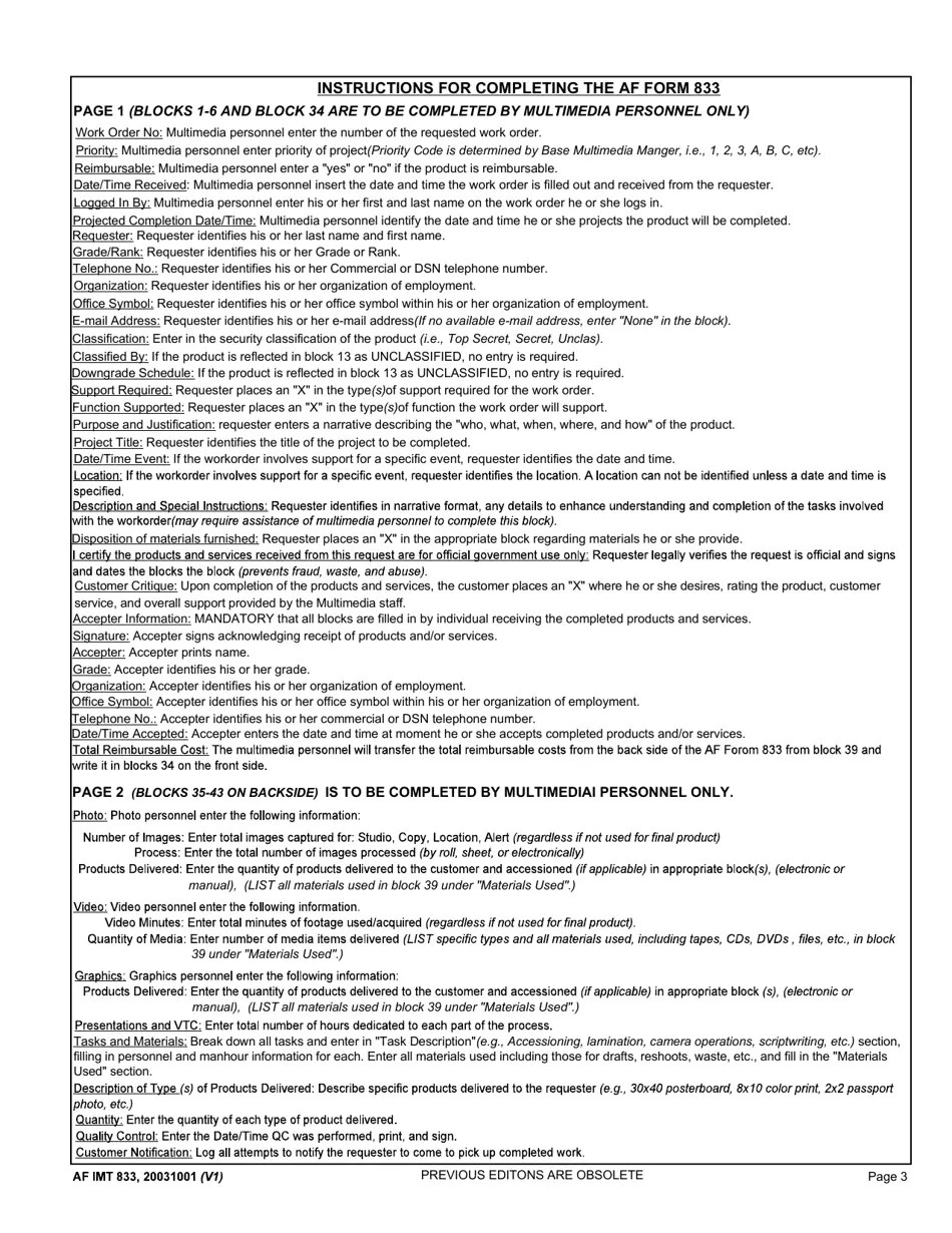 AMC IMT Form 833 Fill Out, Sign Online and Download Fillable PDF