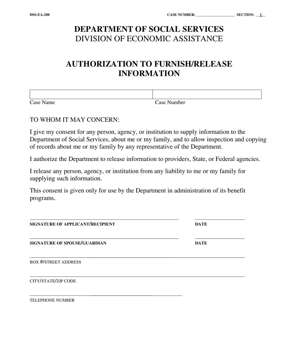 Form DSSEA301 Fill Out, Sign Online and Download Printable PDF