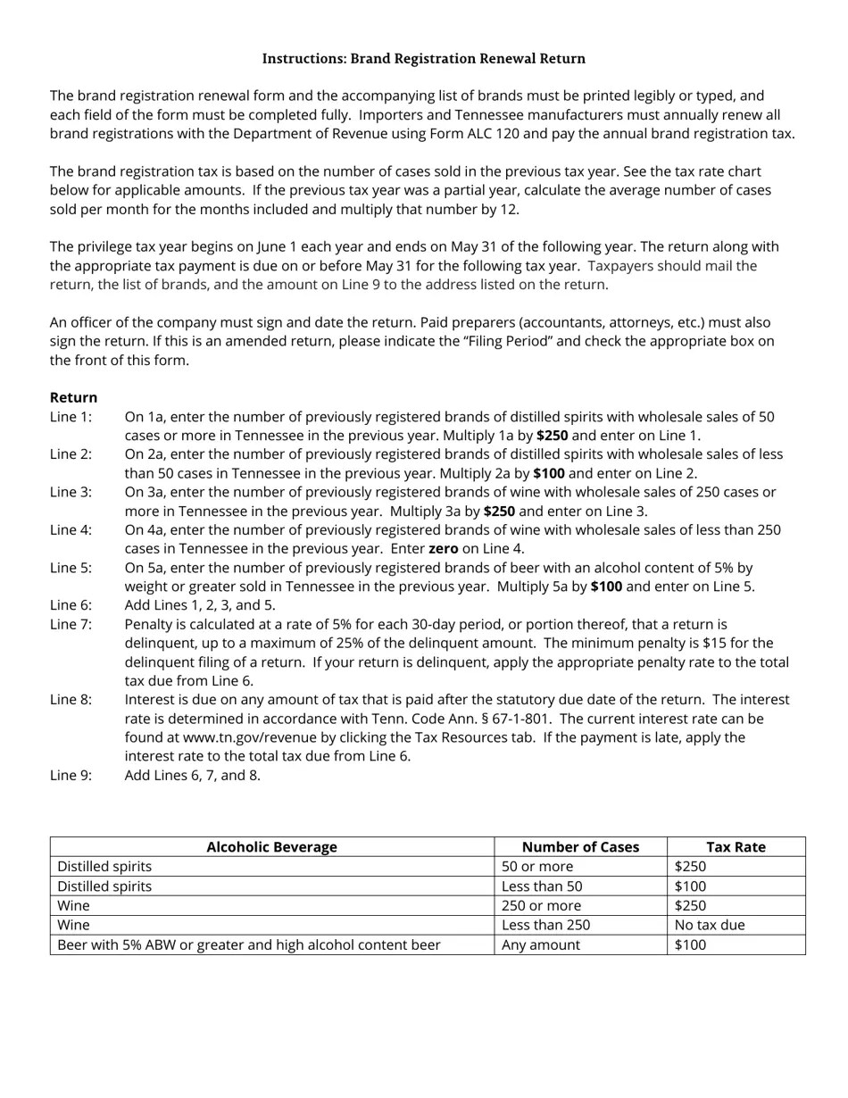 Form RVF0012501 (ALC120) Fill Out, Sign Online and Download