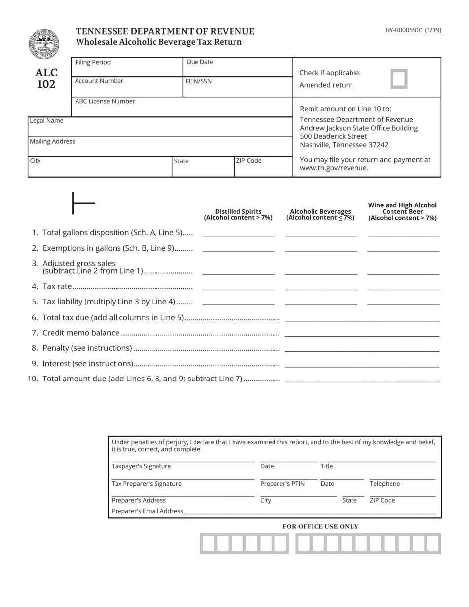 Form RVR0005901 (ALC102) Fill Out, Sign Online and Download