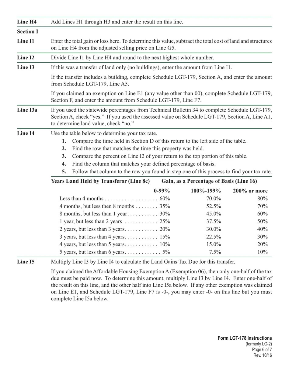 Download Instructions for VT Form LGT178 Vermont Land Gains Tax Return