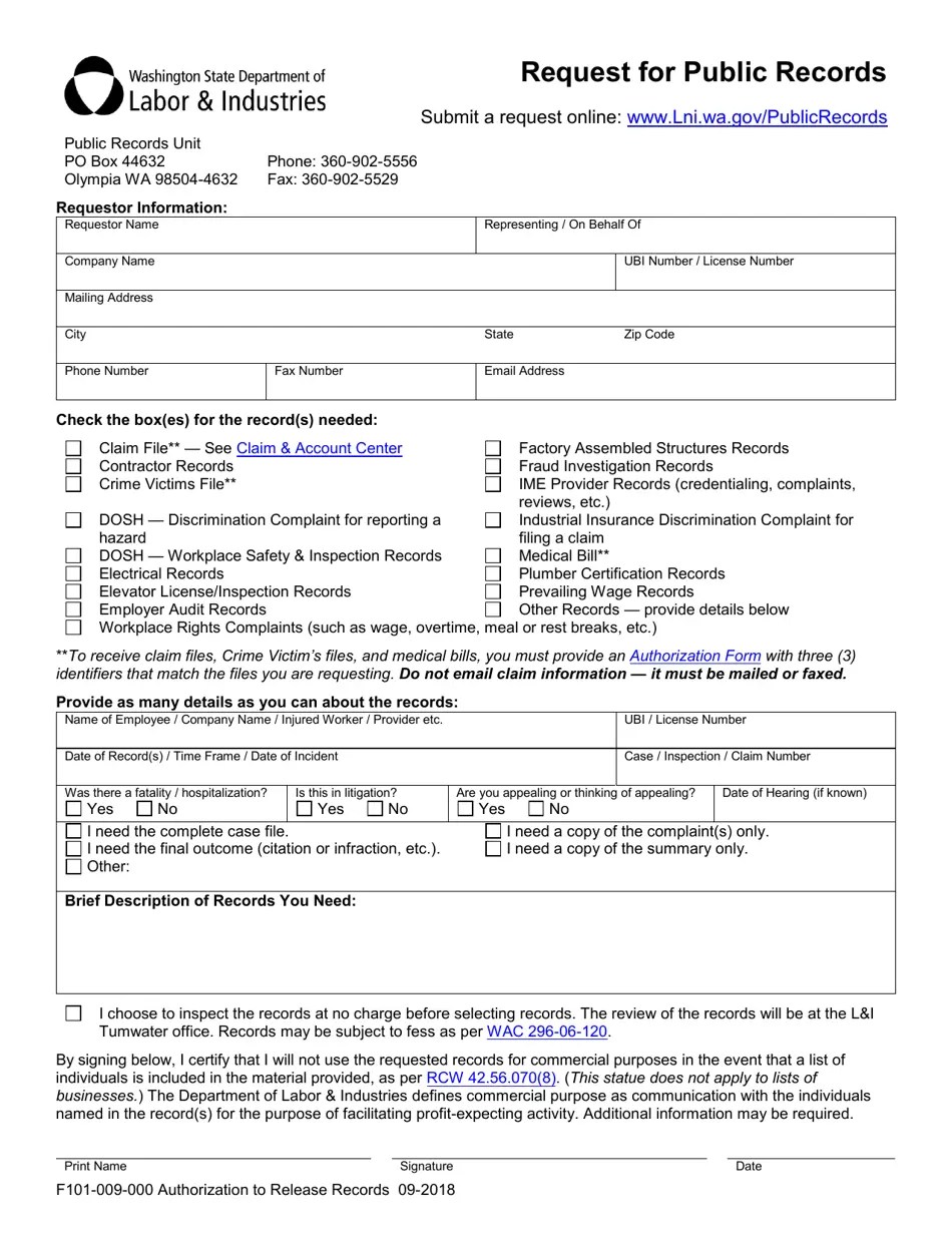 Form F101009000 Fill Out, Sign Online and Download Fillable PDF, Washington Templateroller