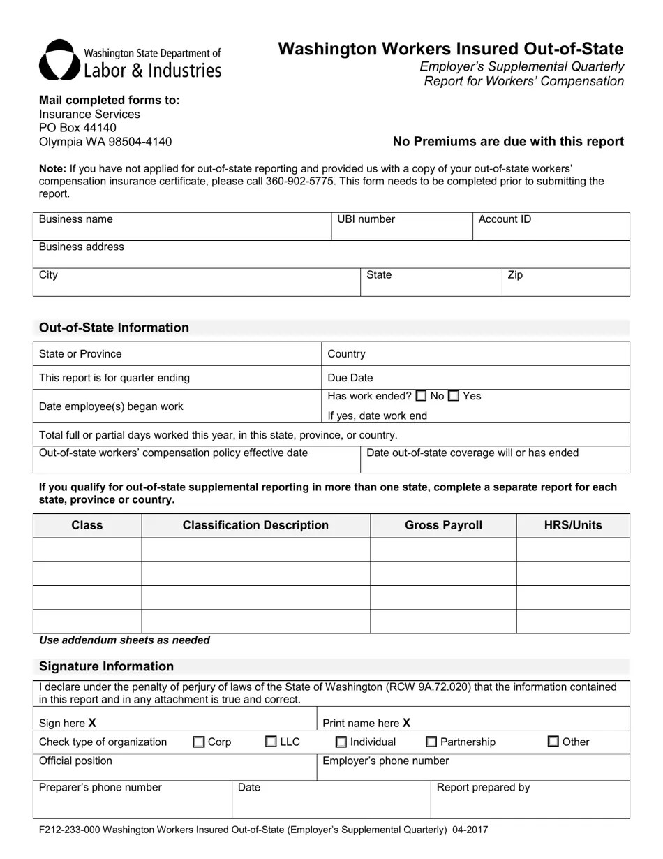 Form F212233000 Download Fillable PDF or Fill Online Washington