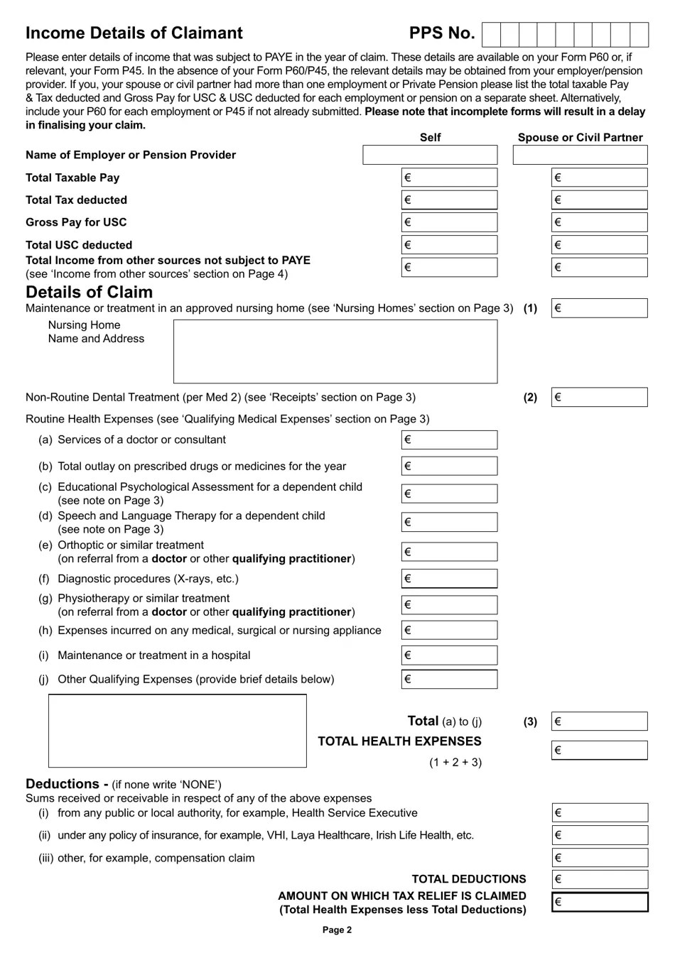 Form MED1 Fill Out, Sign Online and Download Fillable PDF, Ireland