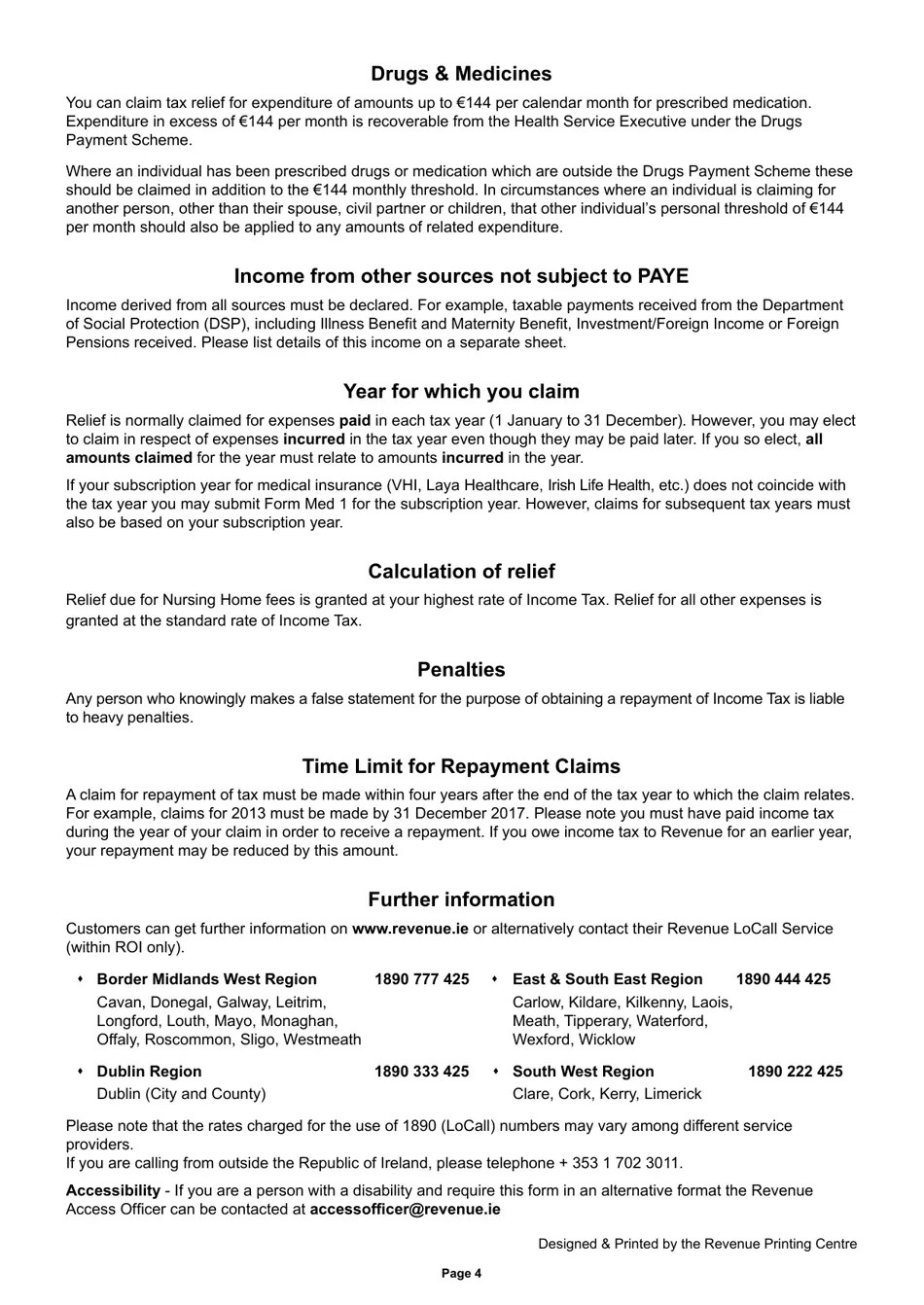 Form MED1 Fill Out, Sign Online and Download Fillable PDF, Ireland