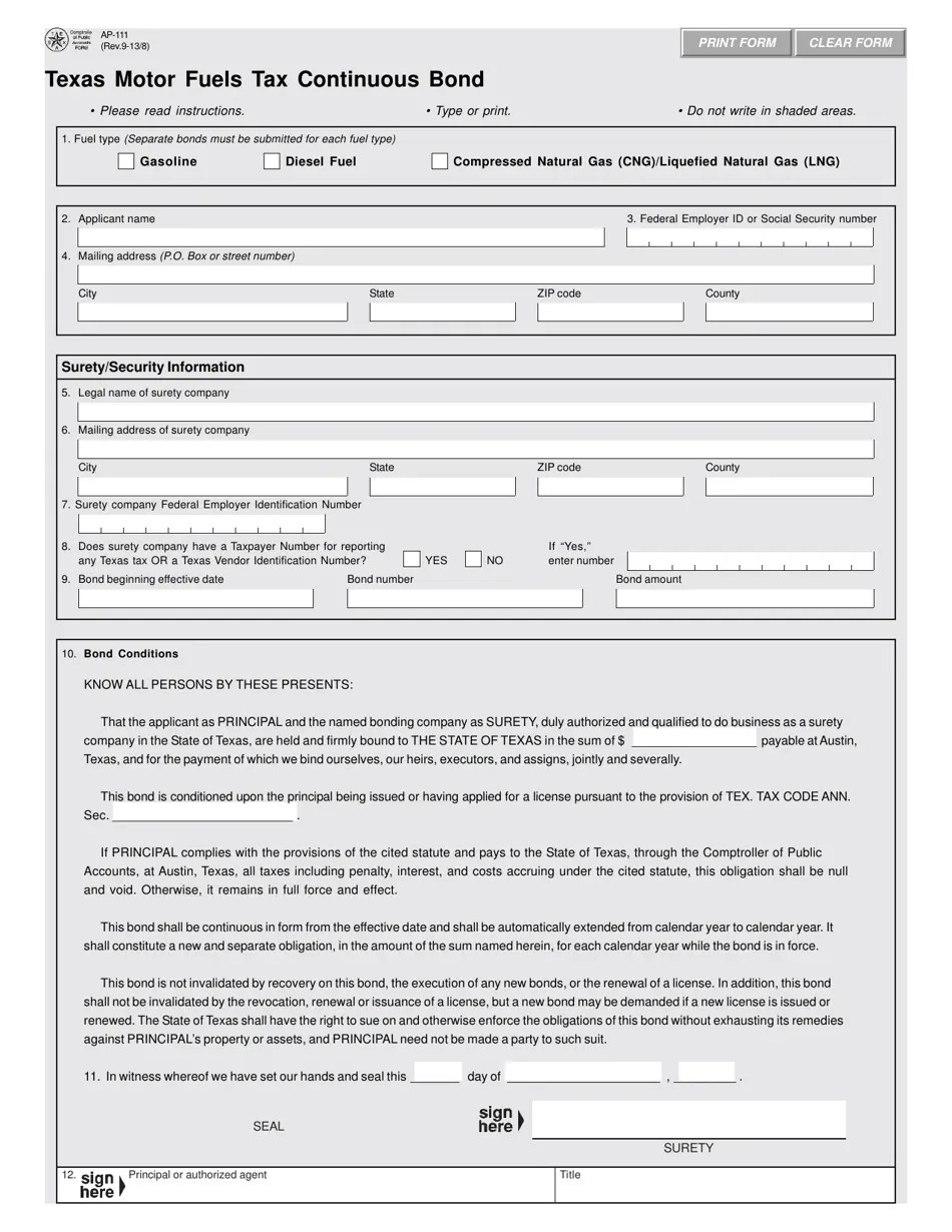 Form AP111 Fill Out, Sign Online and Download Fillable PDF, Texas
