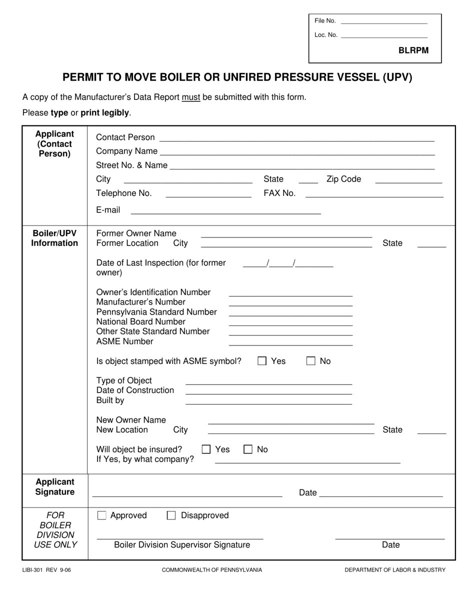 Form LIBI301 Fill Out, Sign Online and Download Printable PDF