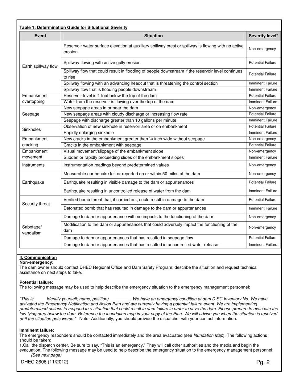 DHEC Form 2606 Fill Out, Sign Online and Download Fillable PDF, South
