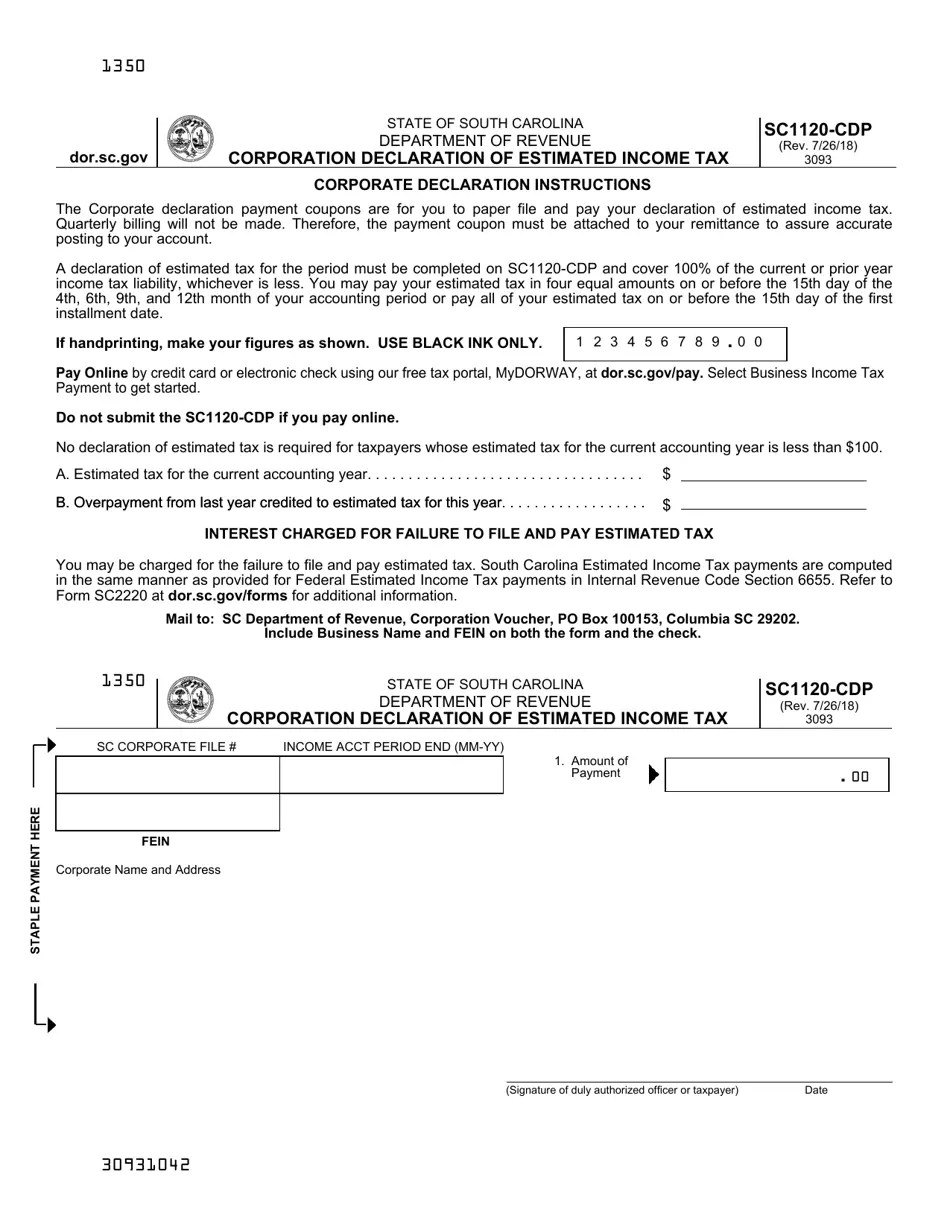 Form SC1120CDP Fill Out, Sign Online and Download Printable PDF