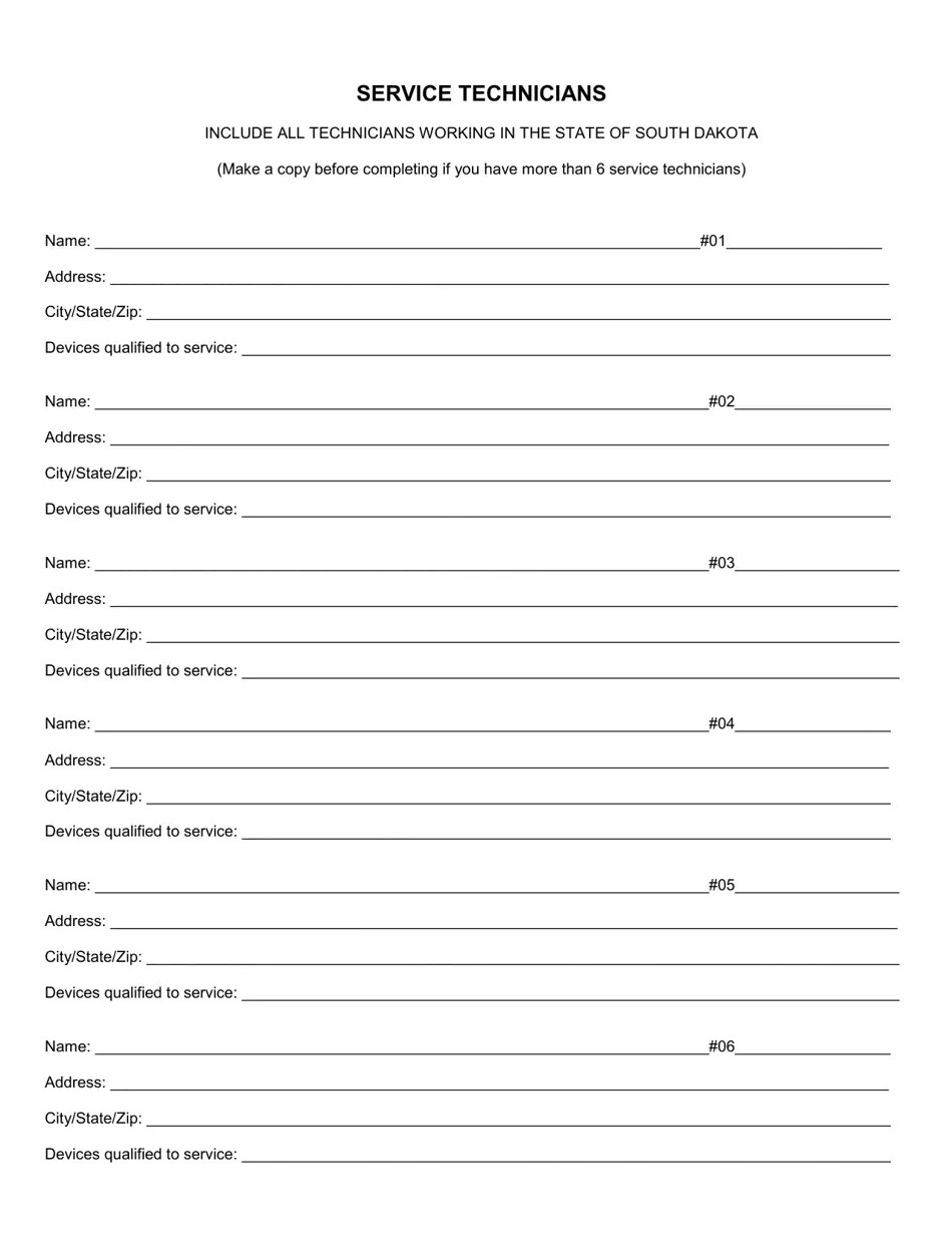 South Dakota Application for Voluntary Registration Fill Out, Sign
