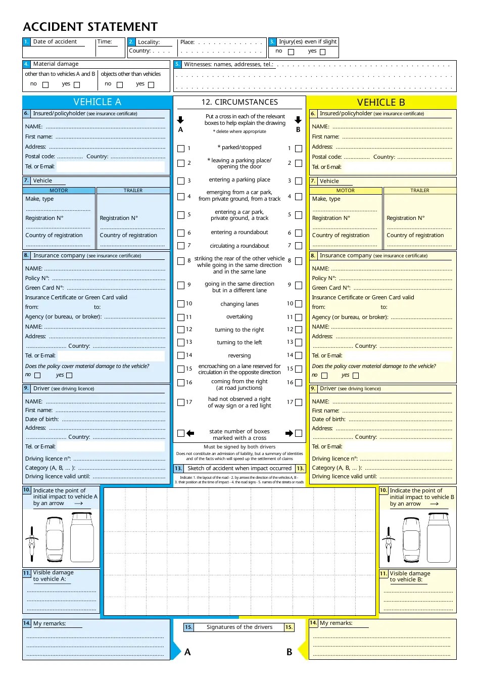 Accident Statement Fill Out, Sign Online and Download PDF