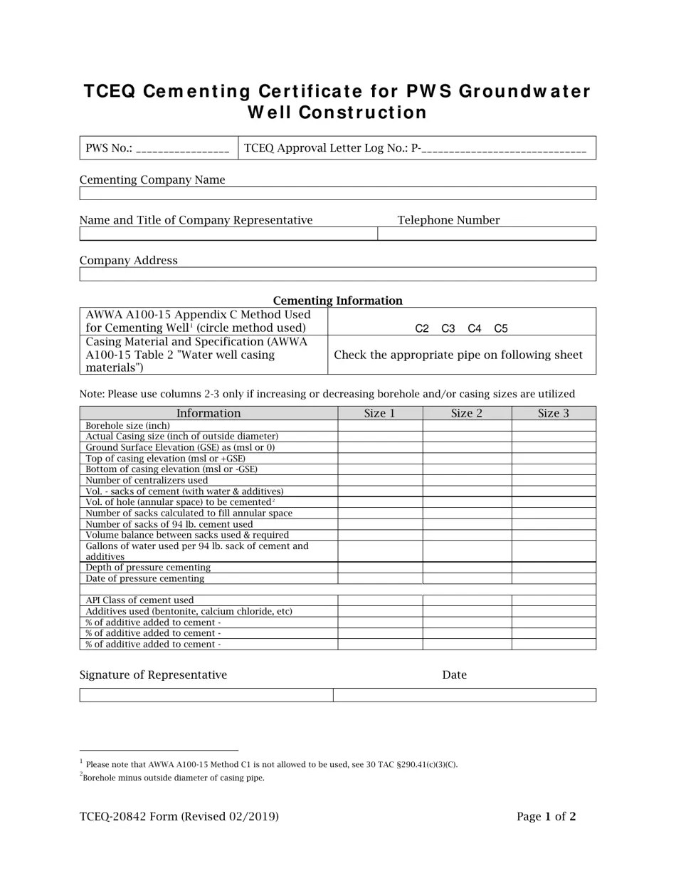 Form 20842 Fill Out, Sign Online and Download Printable PDF, Texas