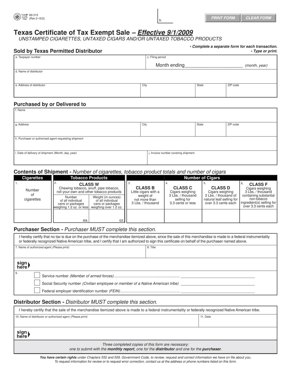Form 69315 Fill Out, Sign Online and Download Fillable PDF, Texas
