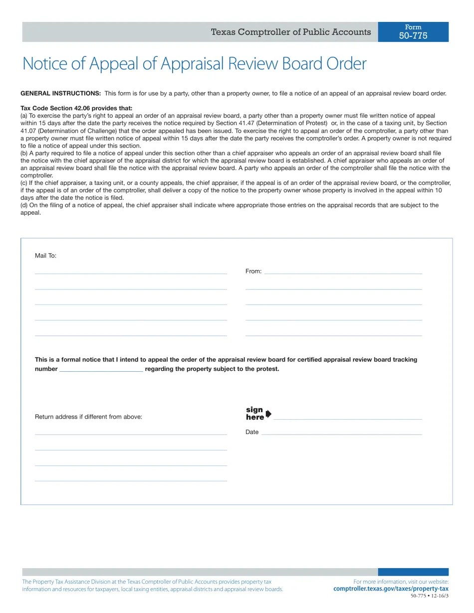 Form 50775 Fill Out, Sign Online and Download Fillable PDF, Texas
