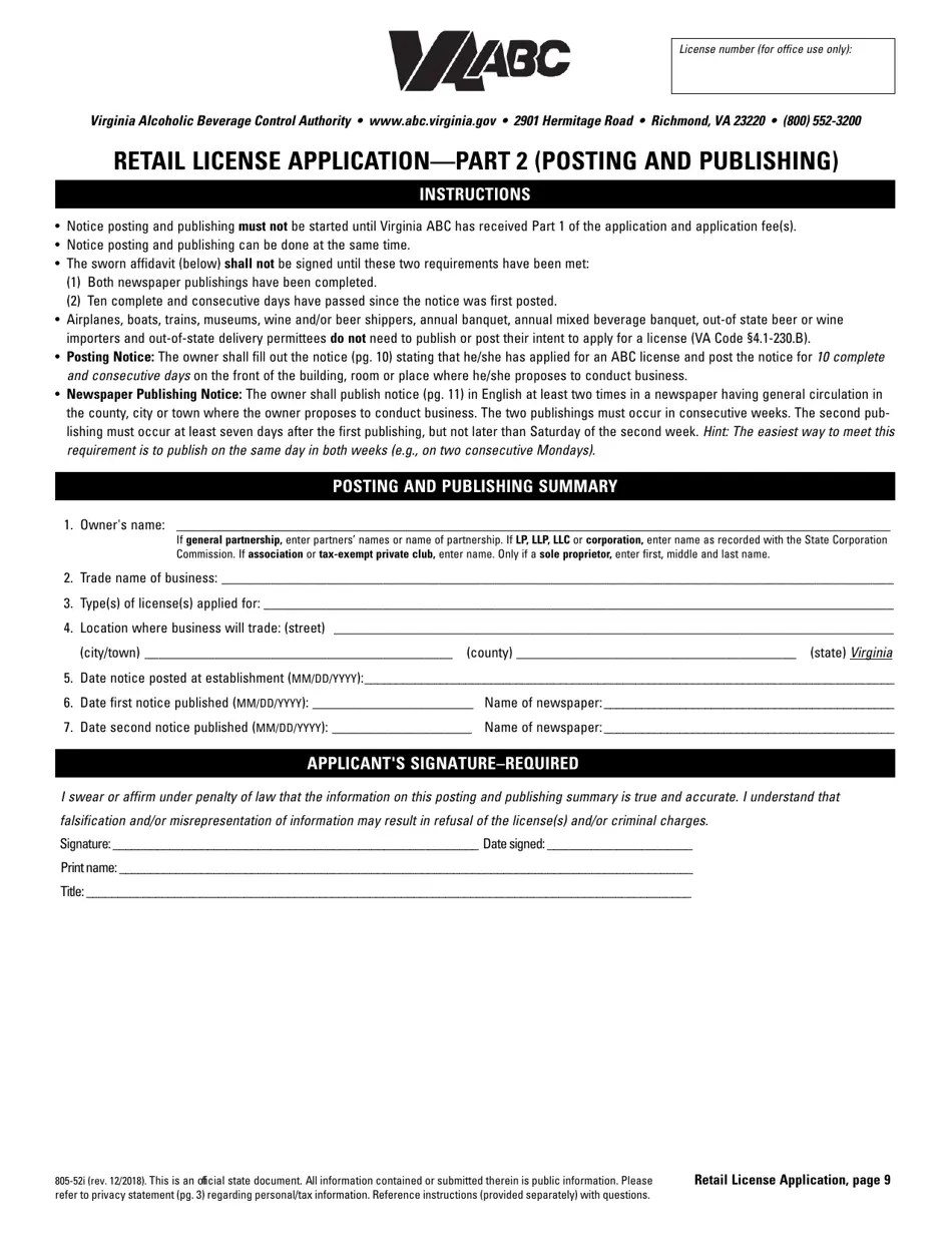 Virginia Retail License Application Fill Out, Sign Online and
