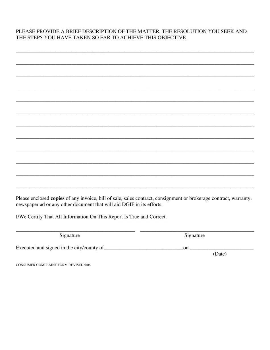 Virginia Consumer Complaint Report Fill Out, Sign Online and Download