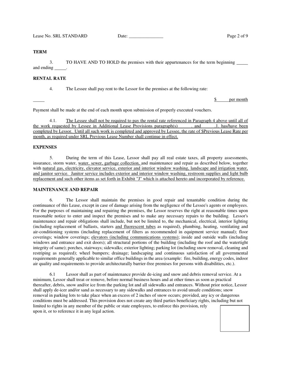 Washington Standard Real Estate Lease Agreement Template Fill Out