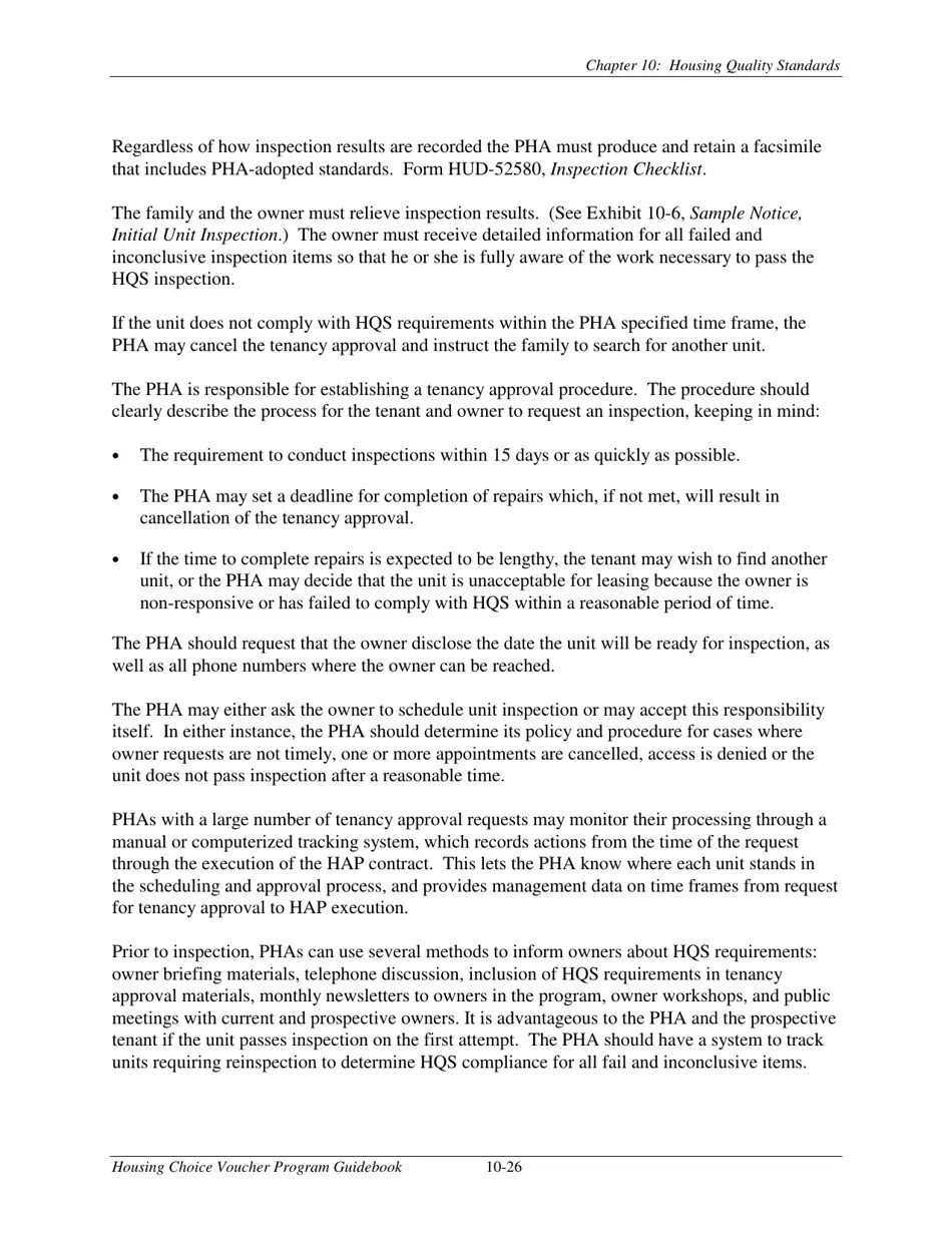 Chapter 10 Housing Quality Standards Housing Choice Voucher Program Guidebook Fill Out